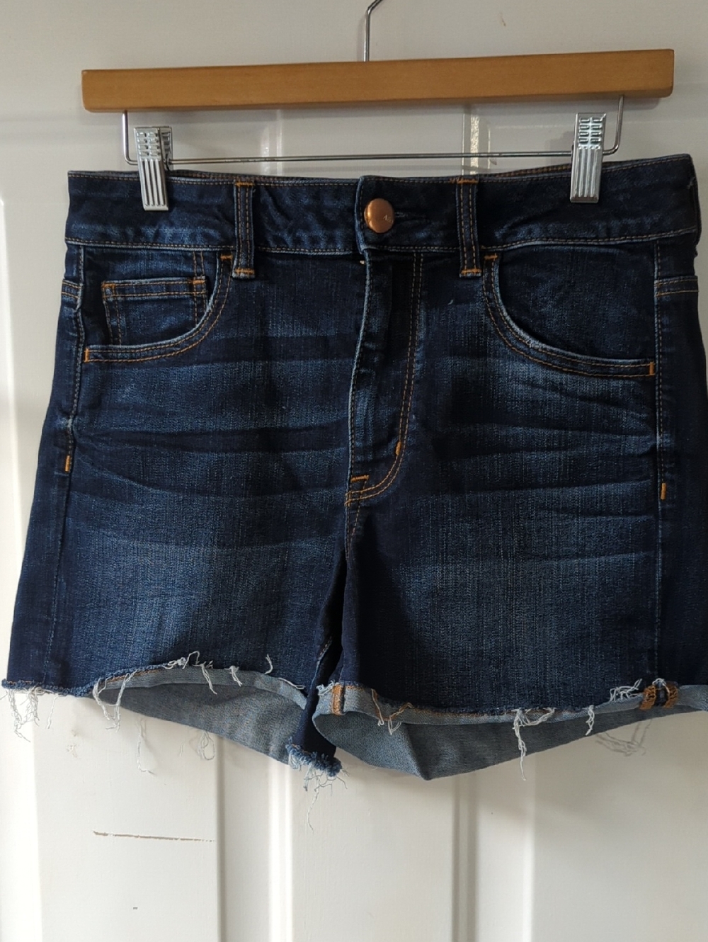 American Eagle Outfitters Dark Blue Denim Cutoff Shorts